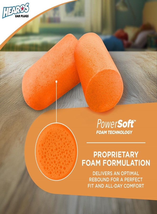 HEAROS Nanos Earplugs, X-Small, NRR 28, 100 Pair, PU Foam, Extreme Comfort, Orange (5891) - Image 2